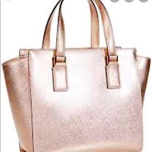 Kate Spade Hayden Satchel rose gold glitter
